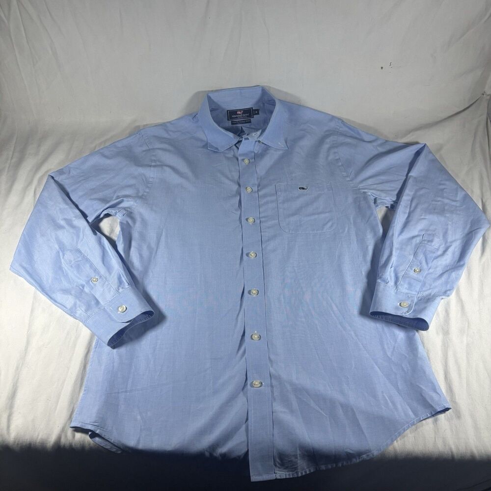 Vineyard Vines Light Blue Slim Fit Tucker Shirt Men’s M 100% Cotton
